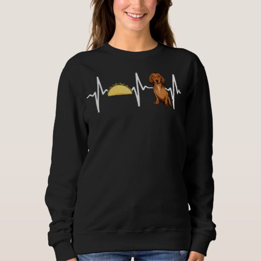 Sweatshirt Tacos Brown Dachshund Heartbeat Chien (Devant)