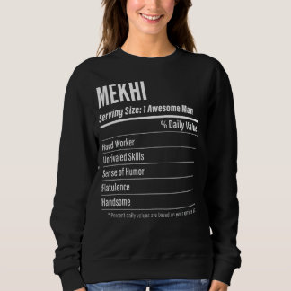 Sweatshirt Taille de la portion Mekhi Nutrition Étiquette Cal