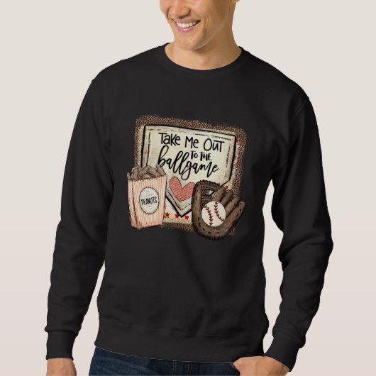 Sweatshirt Take Me Out To The Ball Game Baseball Softball Leo (Devant)
