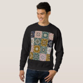 Sweatshirt Talavera Indian : Patchwork, Ethnic Mosaic. (Devant entier)