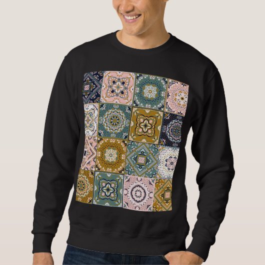 Sweatshirt Talavera Indian : Patchwork, Ethnic Mosaic. (Devant)