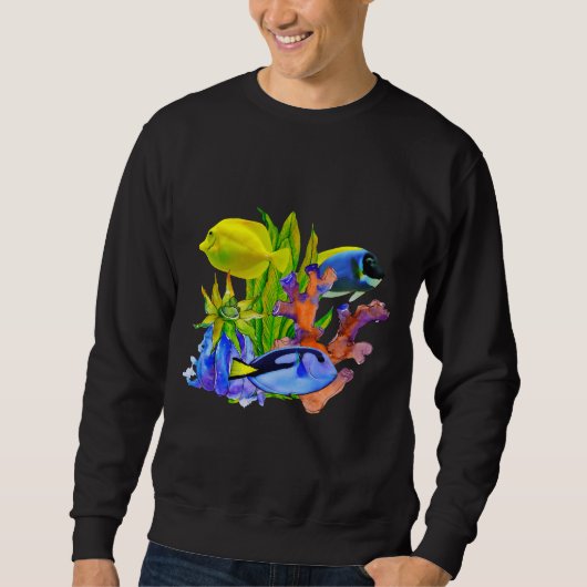 Sweatshirt Tang Blue Tang Fish Saltwarium Aquarium Reef Tank (Devant)