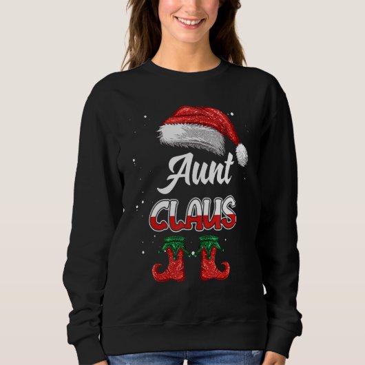 Sweatshirt Tante Claus Pajama de Noël Famille Correspondant N (Devant)
