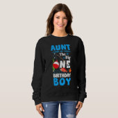 Sweatshirt Tante Du Big One Birthday Boy Pêche 1er First (Devant entier)