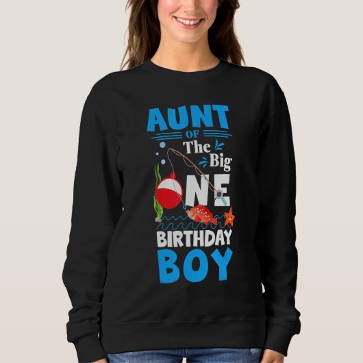 Sweatshirt Tante Du Big One Birthday Boy Pêche 1er First (Devant)