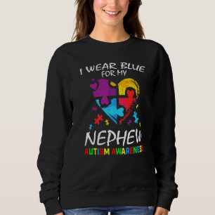 Sweatshirt Tante Oncle Je Porte Du Bleu Pour Mon Adolescent N