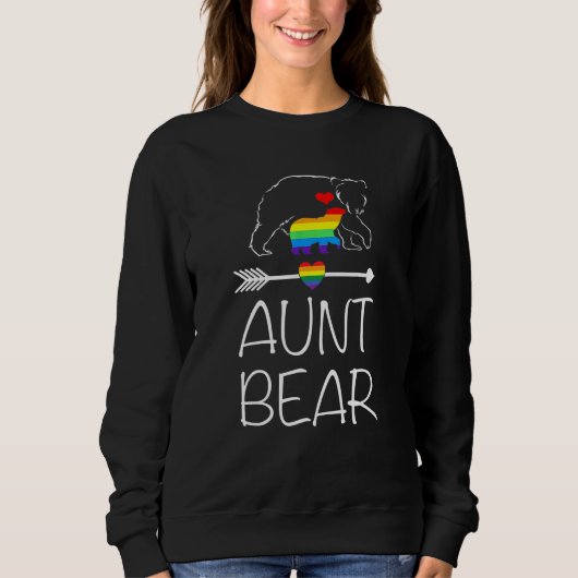 Sweatshirt Tante ours Fière Maman Arc-en-ciel Drapeau Lgbt Pr (Devant)