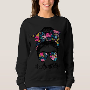 Sweatshirt Tante Vie Messy Cheveux Bun Floral Femme D