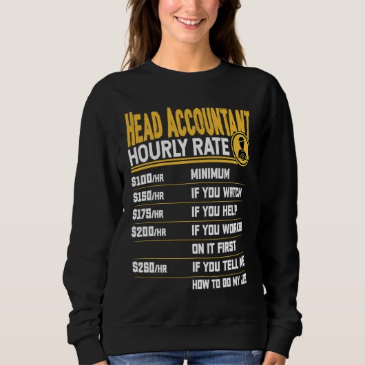 Sweatshirt Tarif horaire du chef comptable principal senior (Devant)