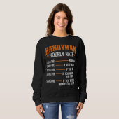 Sweatshirt Tarif horaire Handyman - Réparateur Main (Devant entier)