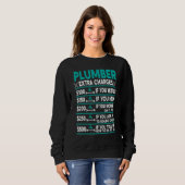 Sweatshirt Tarif horaire majoré du plombier (Devant entier)
