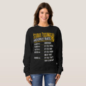 Sweatshirt Tarif horaire technicien de studio Enregistreur (Devant entier)