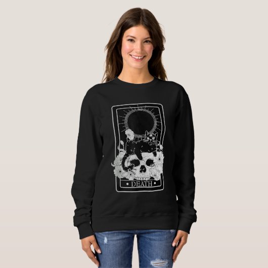 Sweatshirt Tarot Card Cat  The Death (Devant entier)
