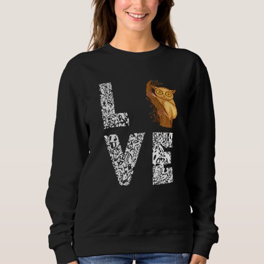 Sweatshirt Tarsier Love Leopard Philippine Animal Tarsier Mon (Devant)