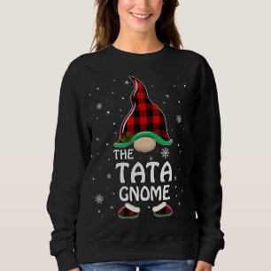 Sweatshirt Tata Gnome Buffalo Plaid Correspondant Famille Noë