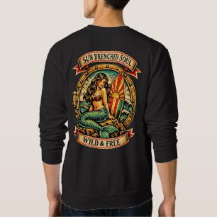 Sweatshirt Tatouage de sirène vintage Art Âme baignée de sole