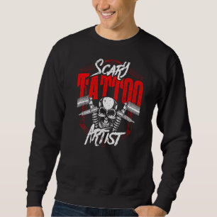 Sweatshirt Tatouage effrayant Artiste Art travail d'encre