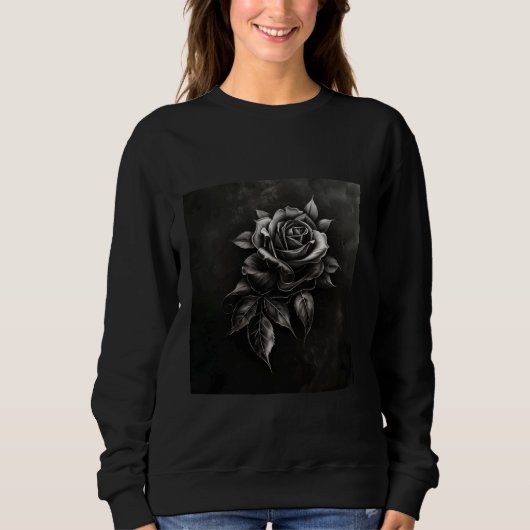Sweatshirt tatouage rose vintage (Devant)