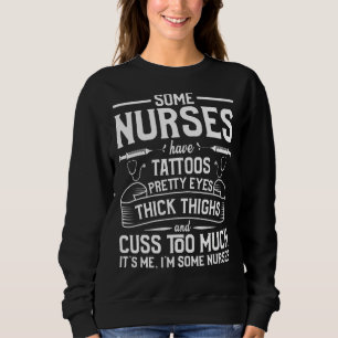 Sweatshirt Tatouages Épais Cuisse Jolie Yeux Infirmière