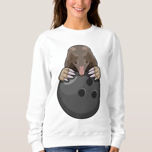 Sweatshirt Taupe au bowling avec boule de bowling (Devant)