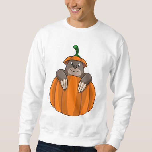 Sweatshirt Taupe avec citrouille (Devant)