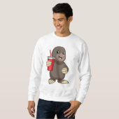 Sweatshirt Taupe avec mug (Devant entier)