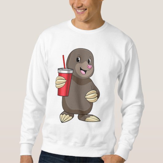Sweatshirt Taupe avec mug (Devant)