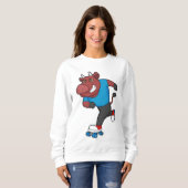 Sweatshirt Taureau à Patinage en ligne avec Patins à rouleaux (Devant entier)
