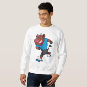 Sweatshirt Taureau au patinage en ligne avec des patins à rou (Devant entier)