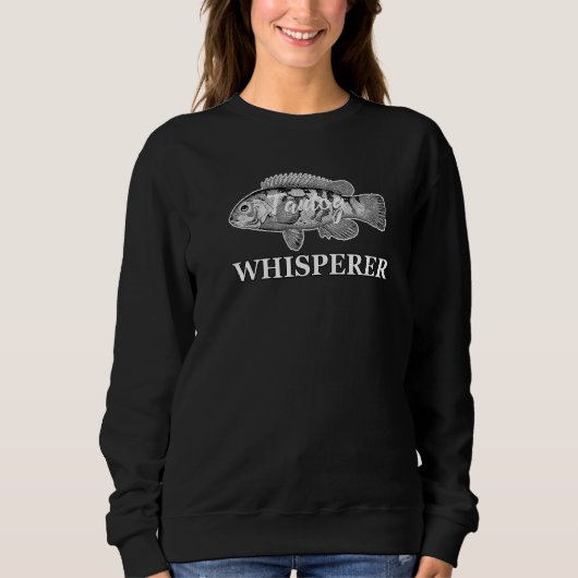 Sweatshirt Tautog Whisperer Poisson-Noir Pêcheur de poisson-c (Devant)