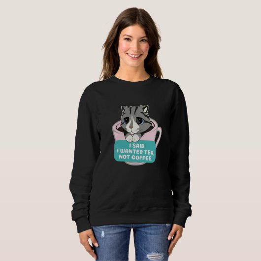 Sweatshirt Tea Cat (Devant entier)