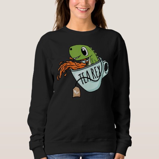 Sweatshirt Tea Rex Dino Tea Dinosaur T Rex Drôle (Devant)