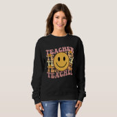 Sweatshirt Teacher Groovy Retro Hippie 3 (Devant entier)