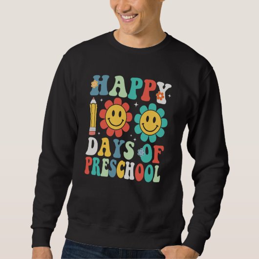 Sweatshirt Teacher Kids Groovy 100 Days Happy 100th Day Of Pr (Devant)