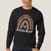Sweatshirt Teacher Rainbow Leopard Education Classroom (Devant)