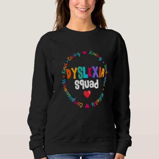 Sweatshirt Teacher School Support Reading Dyslexia Squad Ther (Devant)