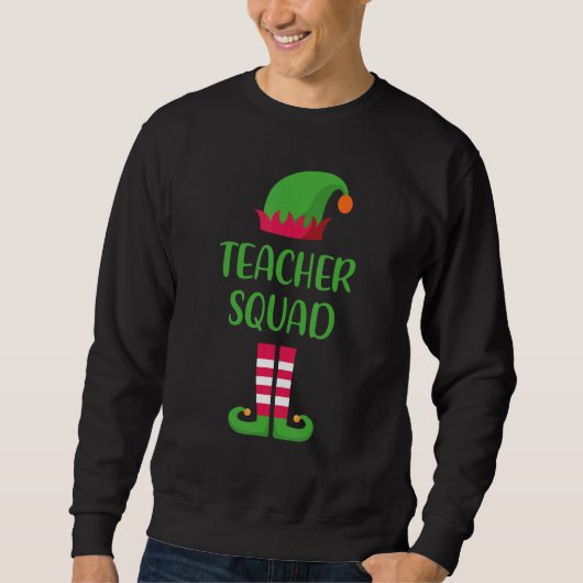 Sweatshirt Teacher Squad Elf Family Matching Group Christmas  (Devant)