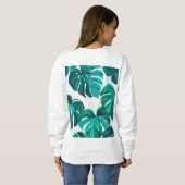 Sweatshirt Teal Tropical Monstera Leaf Seamless Pattern Art (Dos entier)