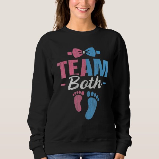 Sweatshirt Team Both for a Gender Reveal Parents (Devant)