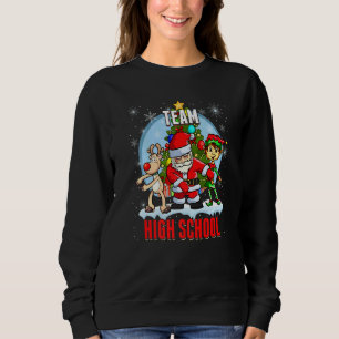 Sweatshirt Team High School Père Noël Elf Reindeer Flossing K
