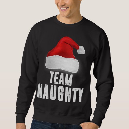 Sweatshirt Team Naughty, Funny Christmas Pajama, Family Match (Devant)