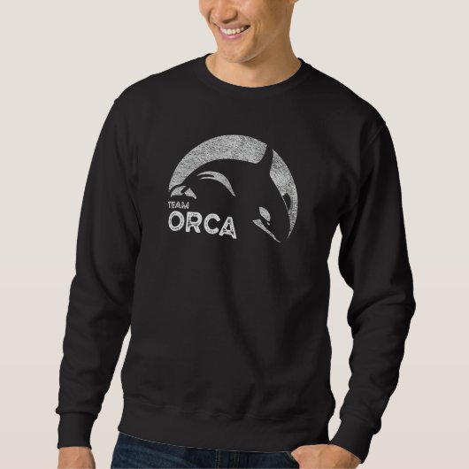 Sweatshirt Team Orca Killer Whale Distressed Design (Devant)