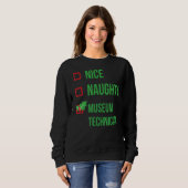 Sweatshirt Technicien de musée Funny Pajama Noël (Devant entier)
