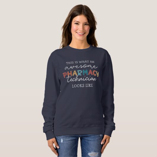 Sweatshirt Technicien en pharmacie Awesome Technologie en pha (Devant entier)