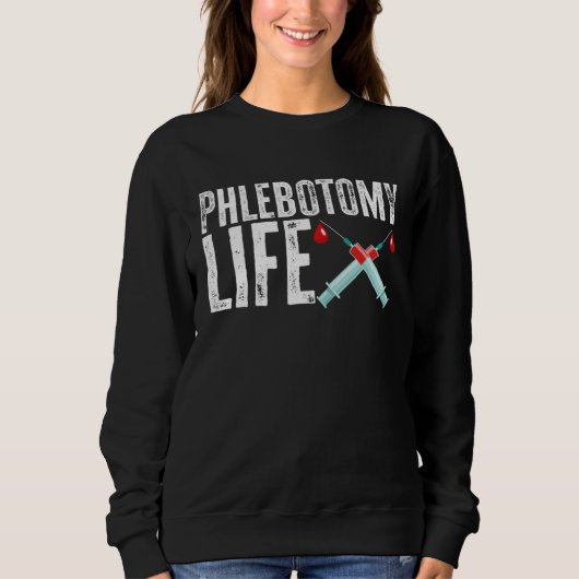 Sweatshirt Technicien en phlébotomie Technicien en analyses d (Devant)