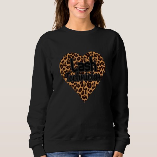 Sweatshirt Technicien Lash Leopard Heart Eyelash Technique La (Devant)