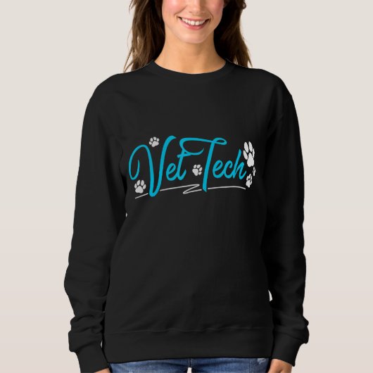 Sweatshirt Technicien Vet Tech Pawprint vétérinaire (Devant)