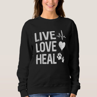 Sweatshirt Technicien vétérinaire vintage Vet Tech Vivre Aime