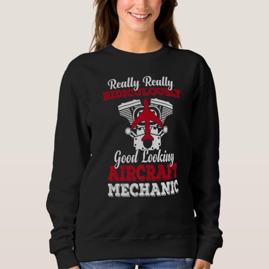 Sweatshirt Technicienne de l'aviation mécanique (Devant)
