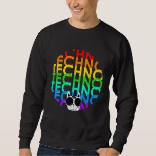 Sweatshirt Techno Cat Dub Step Electro Music Synthétiseur